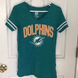 Teal Miami Dolphins V-neck